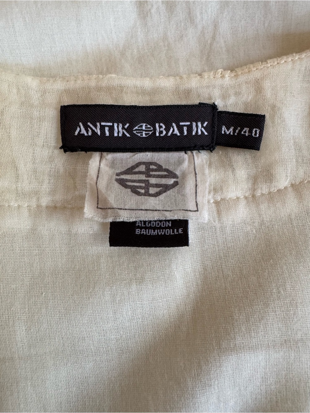 ANTIK BATIK Boho Chic Embroidered Beaded Sequin Flutter Sleeve Cotton Dress Med - Picture 12 of 14